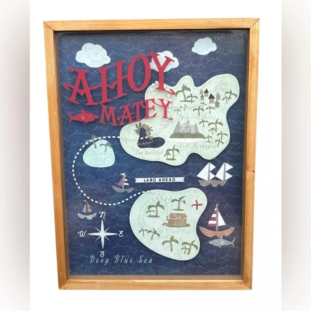 Ahoy matey map frame. Nice boy room design pirate PillowFort